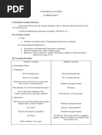Detailed Lesson Plan in Mathematics 7 | PDF | Integer | Division ...