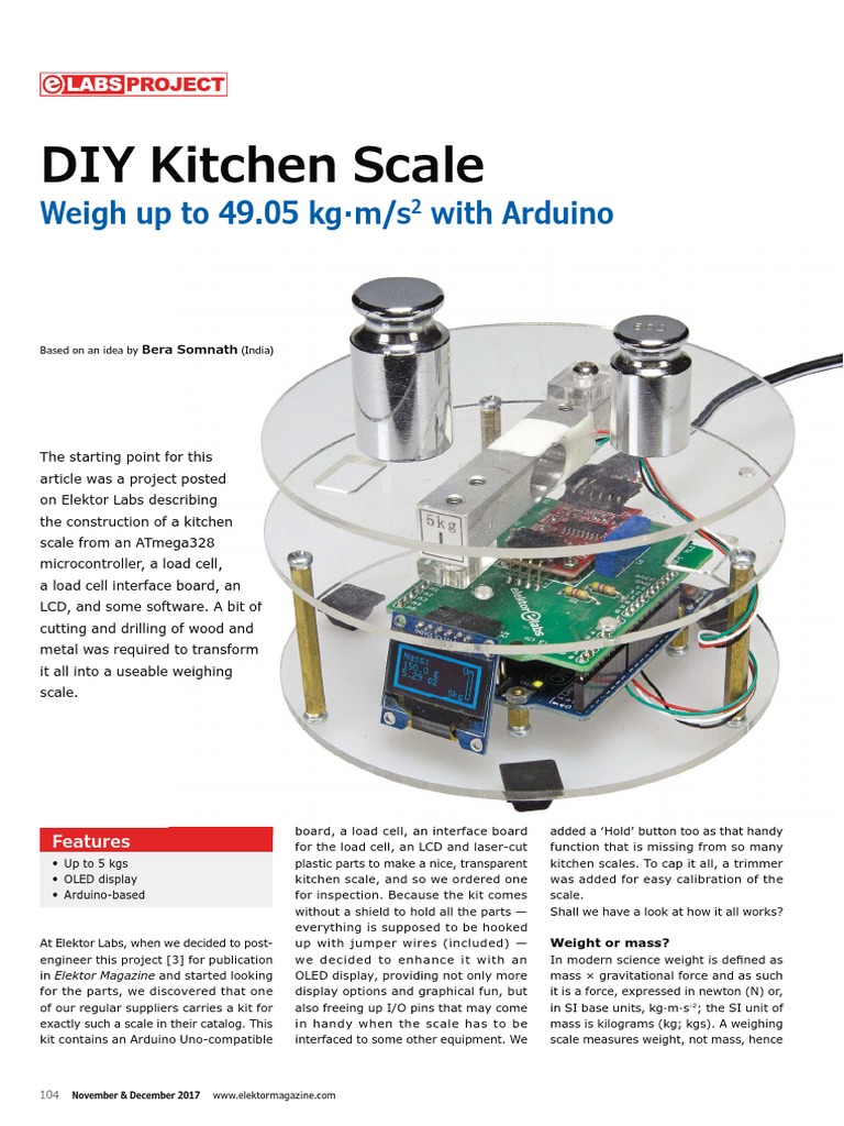 Arduino DIY Kitchen Scale Guide | PDF | Weighing Scale | Weight
