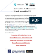 Conversion Between Two Port Parameters - GATE Study Material in PDF