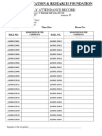 Daily Attendance Record