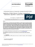 Application of Multi-Objective Optimization Using TLBO of Optimal Power Flow
