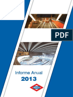 Informe anual 2013: Datos clave del Metro de Madrid