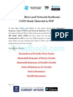 Types of Filters and Network Synthesis - GATE Study Material in PDF