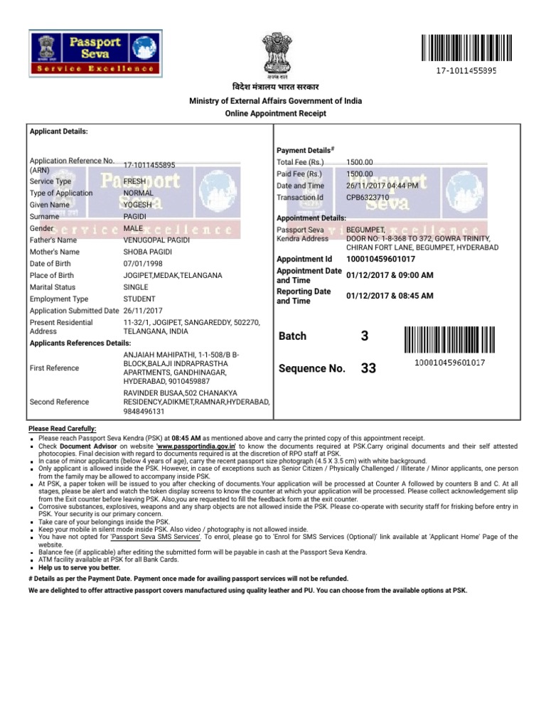 Appointment Reciept (1).pdf Identity Document Passport