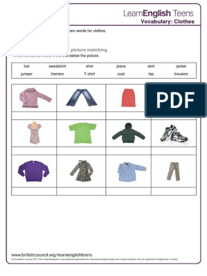 Clothing Vocabulary Lesson - TEFL Lessons -  | ESL worksheets