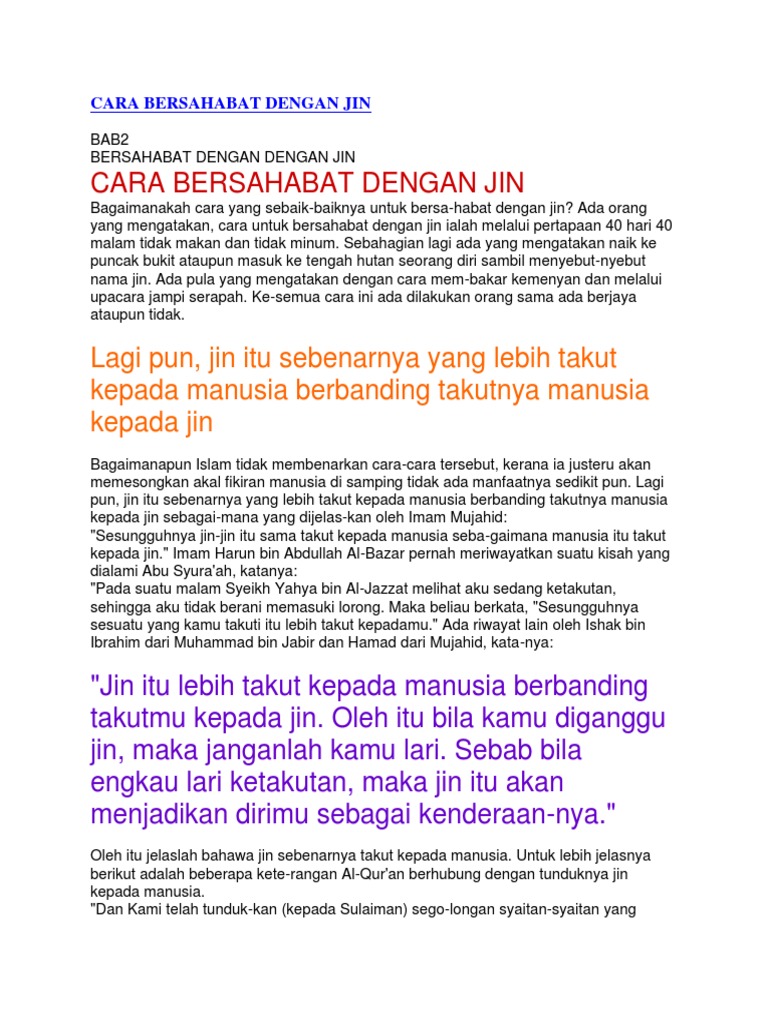 Cara Bersahabat Dengan Jin Pdf