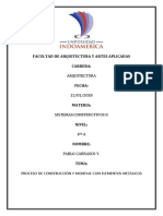 Proceso de Construcción y Montaje Con Elementos Metalicos