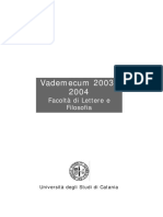 Vademecum Università Di Catania 2003/04