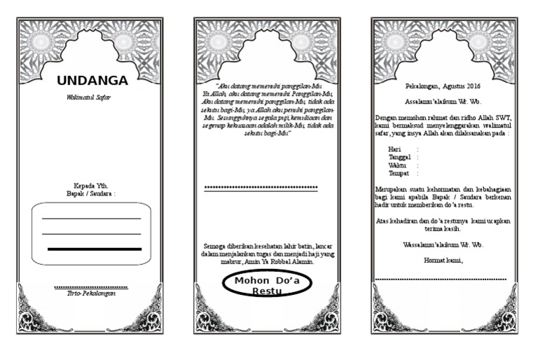 Undangan Walimatul Safar