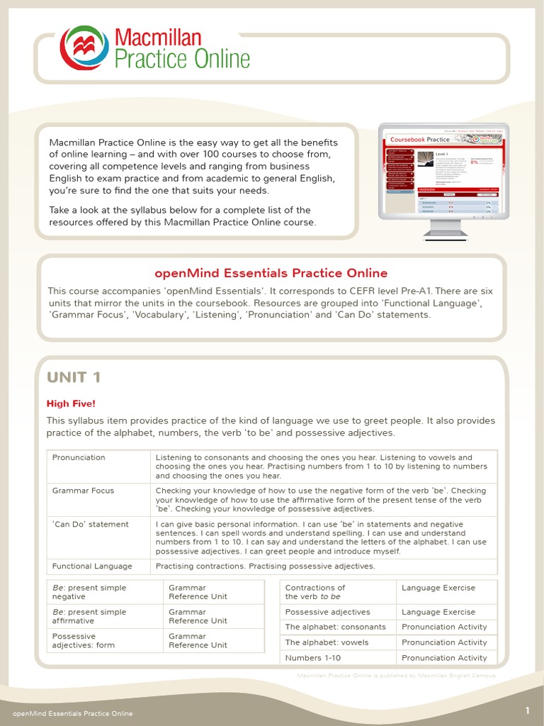 Macmillan Online English Course Overview | PDF | Question | English ...