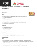 Bolo Crocante de Wafer de Morango