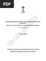 Eficiencia Del Gasto Publico y Sostenibilidad Fiscal en El Salvador1