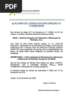 Alvará de Licença de Exploraçao n.º 17_2008_DOGR_CIRVER SISAV