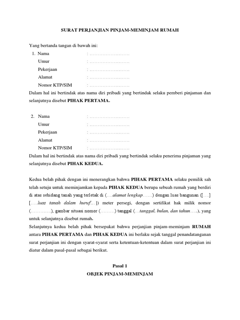 Contoh Surat Pernyataan Pinjam Nama Mosaicone