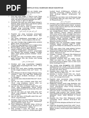 Soal Olimpiade Sirah Nabawiyah Pdf