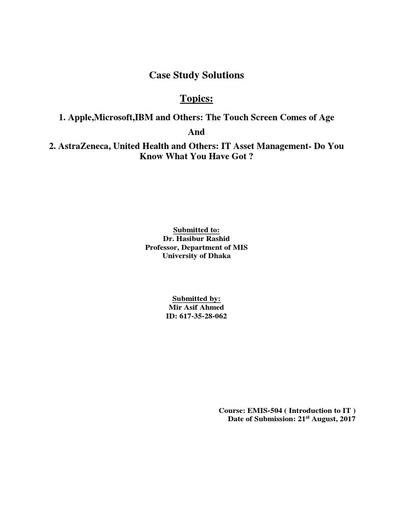 Case Study Solutions Topics | PDF
