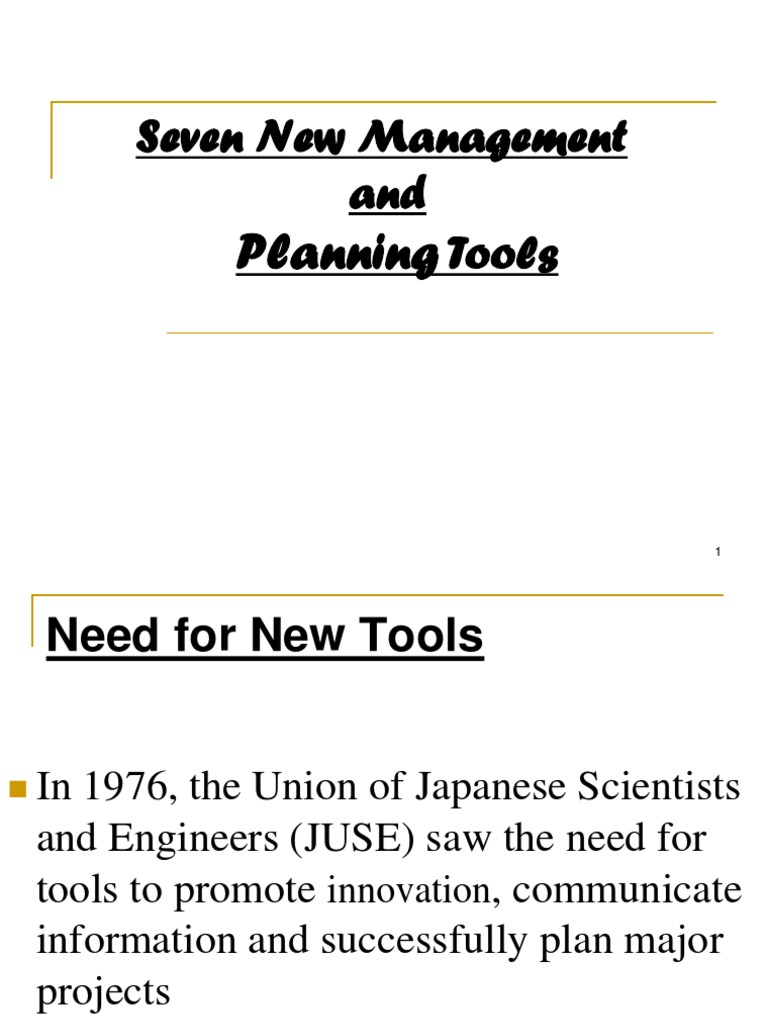 Seven New Management and Tools: Planning | PDF | Business Process ...