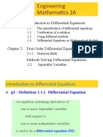Lecture 2: Engineering Mathematics 2A: Chapter 1: Introduction To Differential Equations