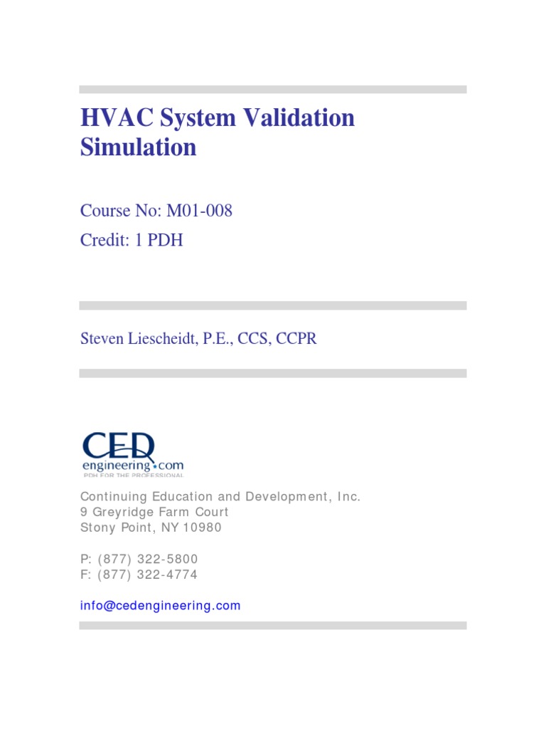 CED - M01-008 HVAC System Simulation Validation | PDF | Duct (Flow ...