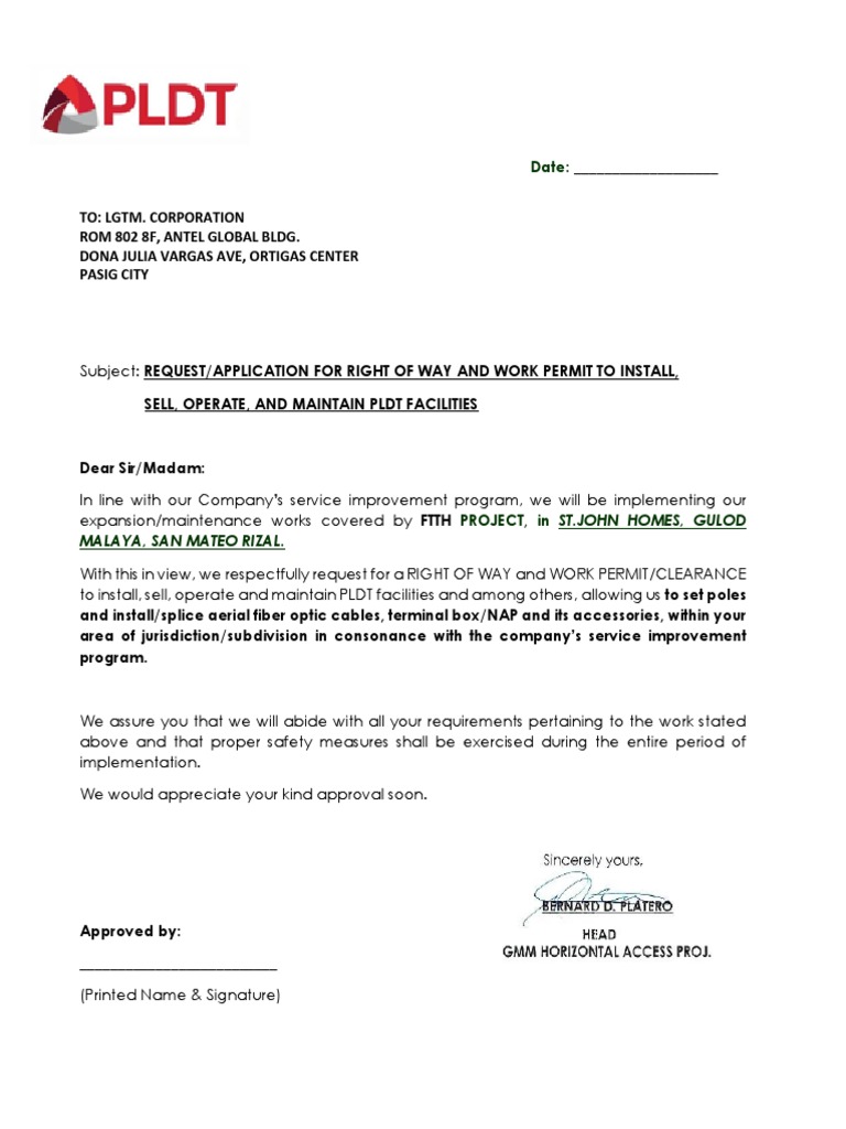 FTK7 B ROW Permit 1 | PDF | Optical Fiber | Optics