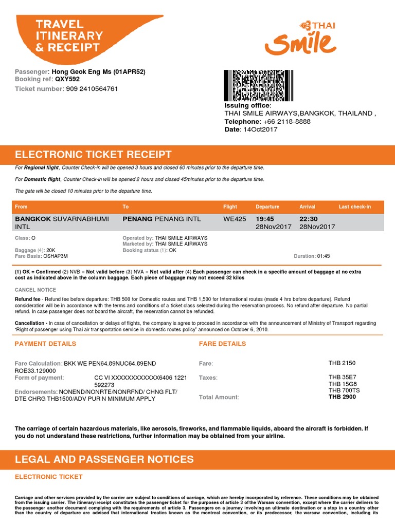 Your Electronic Ticket-EMD Receipt.pdf | Transport | Business
