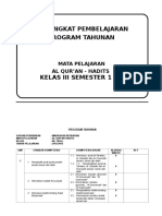 Program Tahunan Al Qur'an - Hadists Kls III SMT 1-2