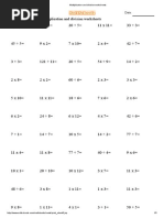 Multiplication and Division Worksheets: Name: Date