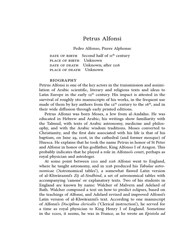 A Petrus Alfonsi Biogr PDF PDF Abrahamic Religions Religious