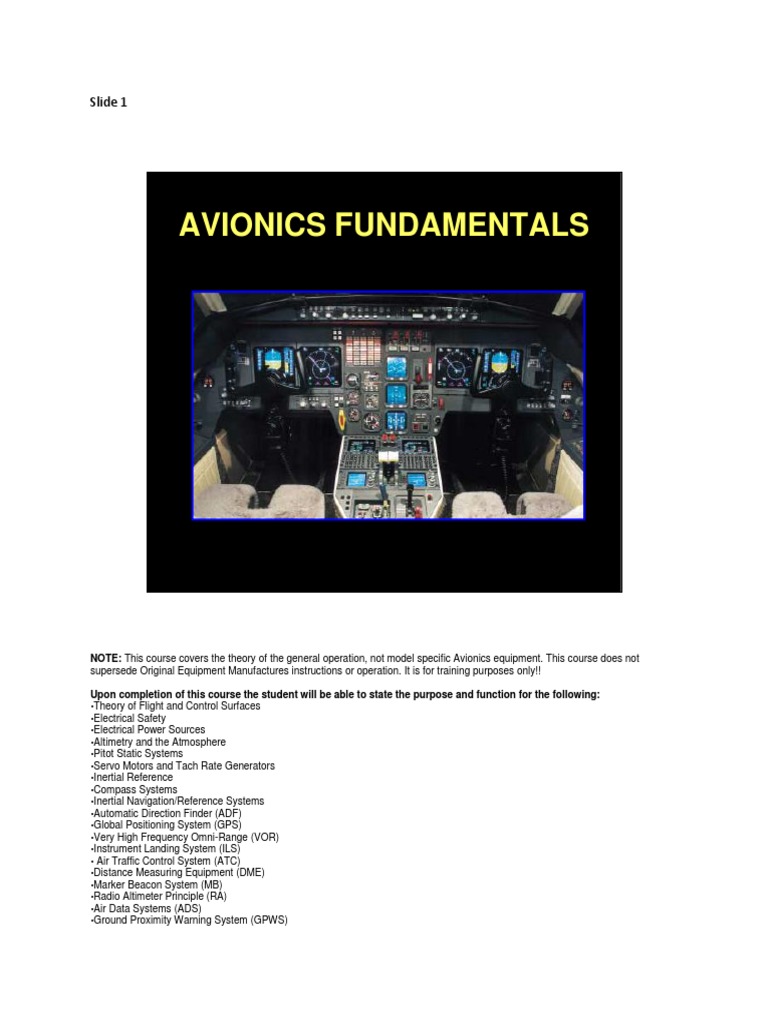 Avionics Fundamentals PDF Inertial Navigation System Avionics