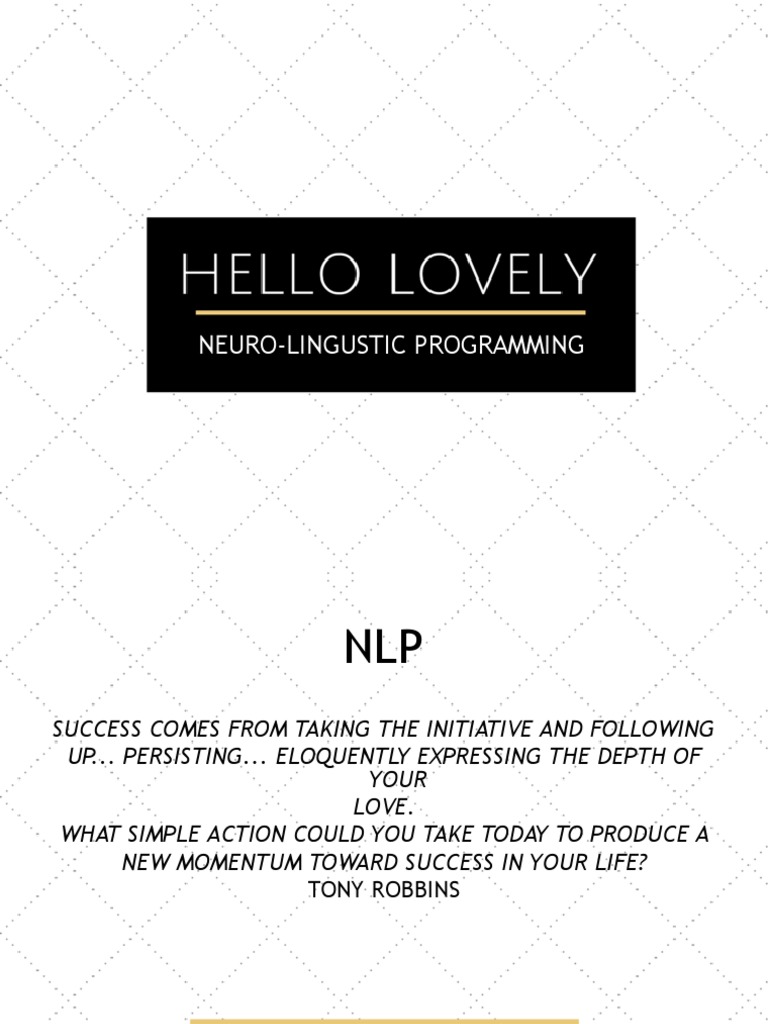 Frames of NLP Neuro Linguistic Programming Emergence