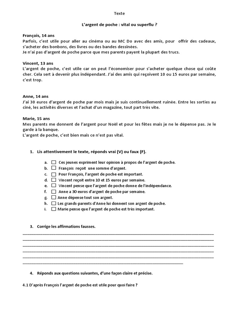 Texte Pour Accompagner De L'argent Pour Noel