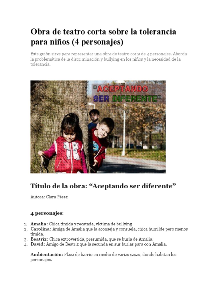 Obra de Teatro Corta Sobre La Tolerancia para Niños | PDF | León | Robot