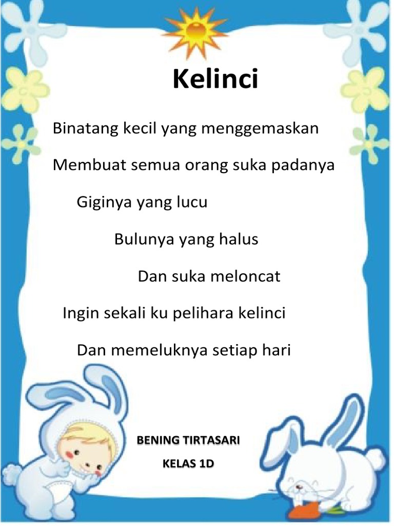  Puisi Kelinci  Yang Lucu Kumpulan Puisi  Terbaik