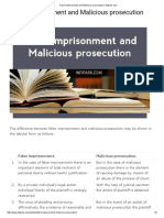 False Imprisonment and Malicious Prosecution - Infipark
