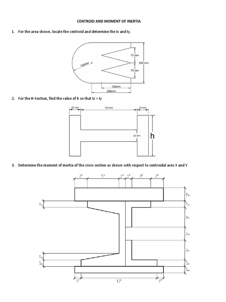 Centroid and Moment of Inertia | PDF