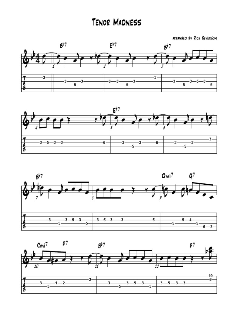 Tenor Madness Elements Of Music Music Theory