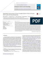 Degradation Characteristics of Shear Strength of Joints in Three Rock Types Due To Cyclic Freezing and Thawing