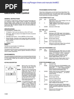 Paragon Ec4004 Manual