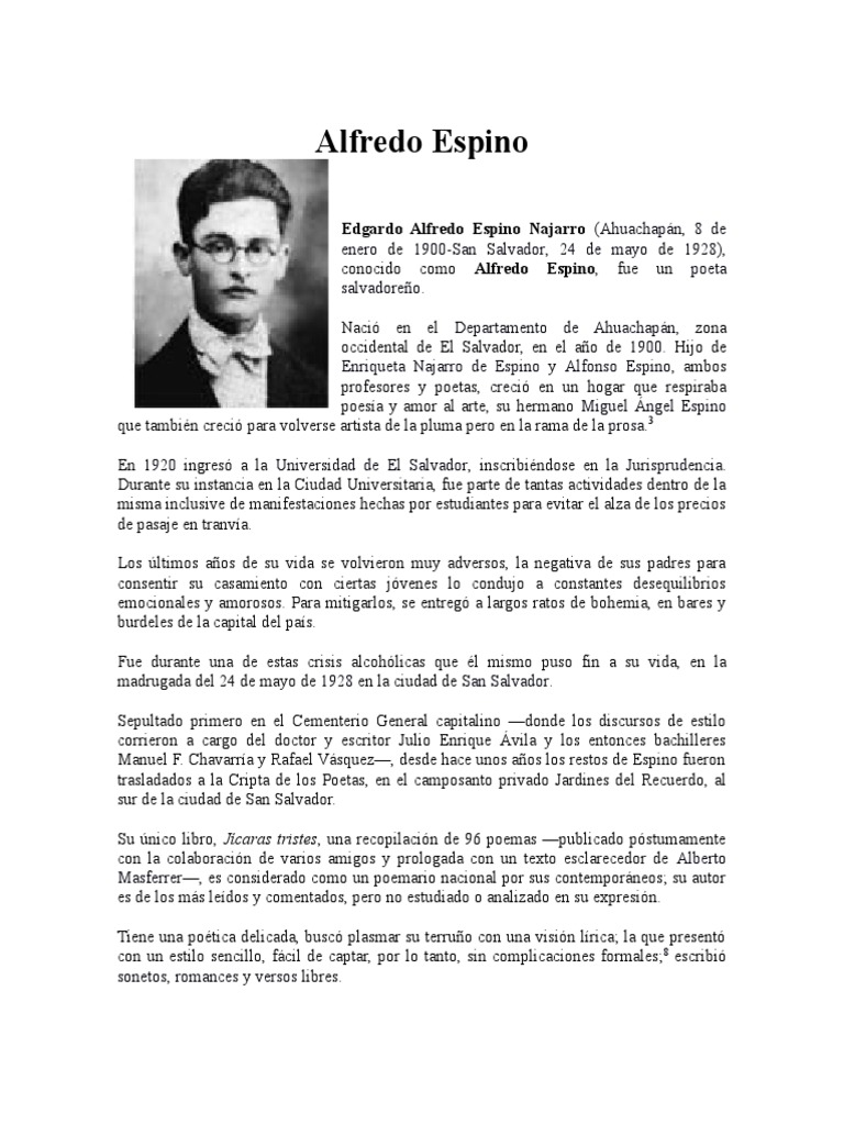 Alfredo Espino Poesía Personas