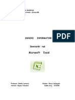 Seminarski Rad - Excel - Osnovi Informatike