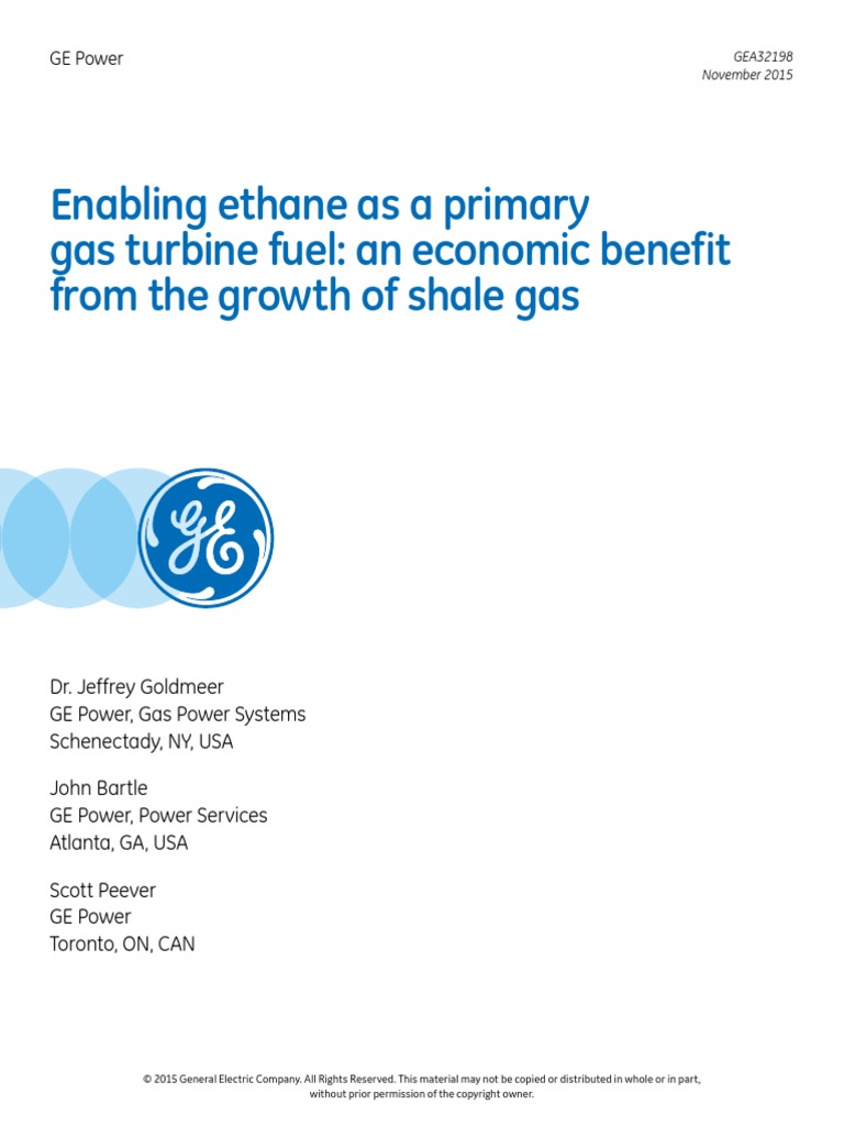 GE Ethane As Gas Turbine Fuel PDF Natural Gas Liquefied Natural Gas