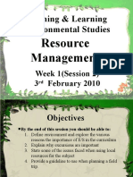 Teaching & Learning Environmental Studies: Resource Management