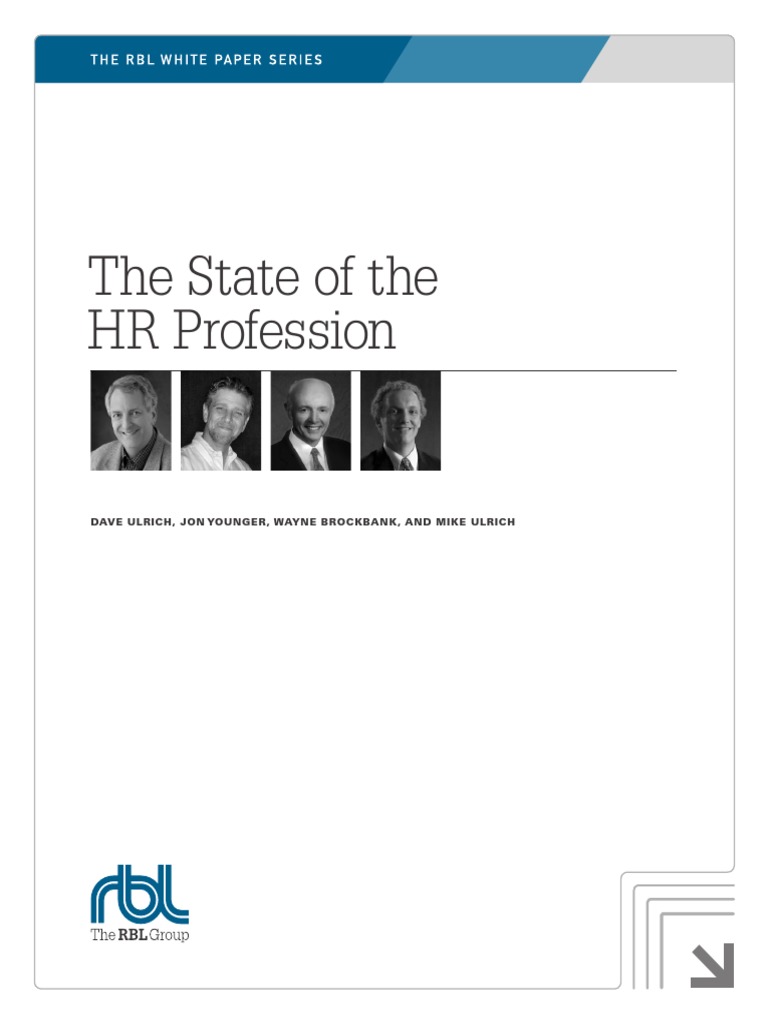 (Ulrich, D. Younger, J. Brockbank, W. & Ulrich, M., 2011) The State of ...