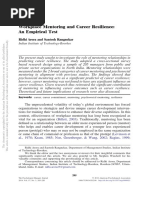 (Arora, R. & Rangnekar, S., 2014) Workplace Mentoring and Career Resilience - An Empirical Test