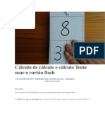 Cálculo Usando o Cartão Flash Site Japonês