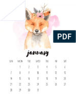 Calendario 2018 Acuarela Animal