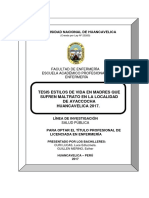 Tesis Estilos de Vida en Madres Que Sufren Maltrato en La Localidad de Ayaccocha Huancavelica 2017