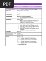 Time/Class/Subject 4.30 PM - 5.30 PM / 2 Dahlia / English Language Theme / Topic