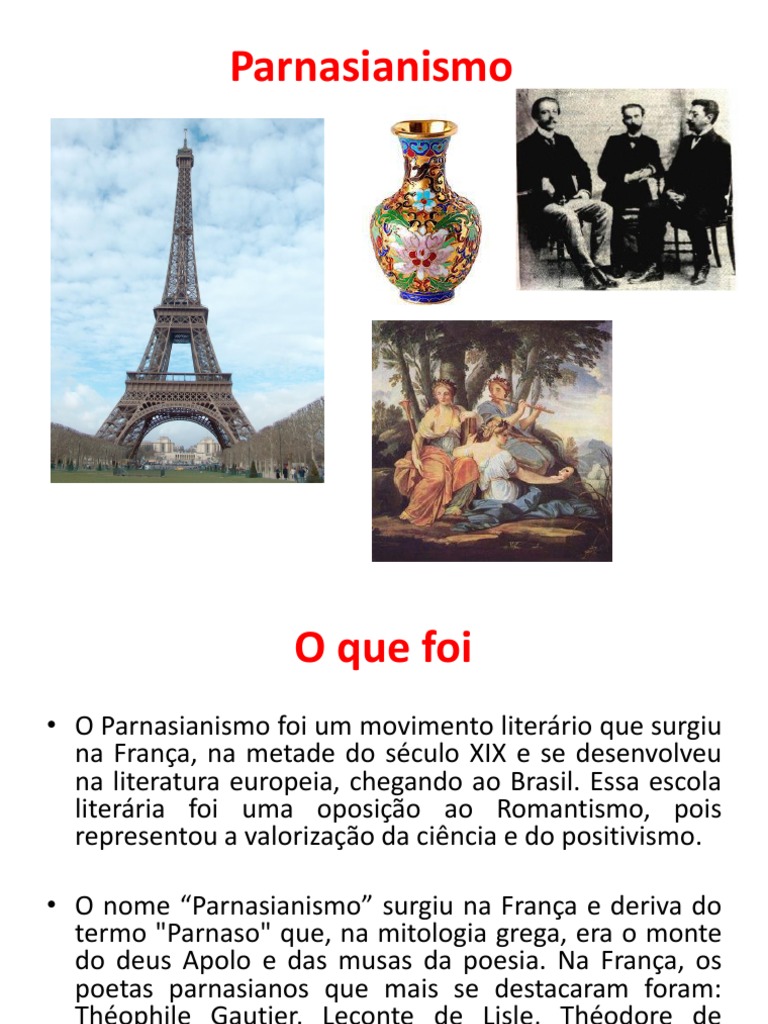 Parnasianismo: Movimento e Características | PDF | Poesia | Artes (geral)