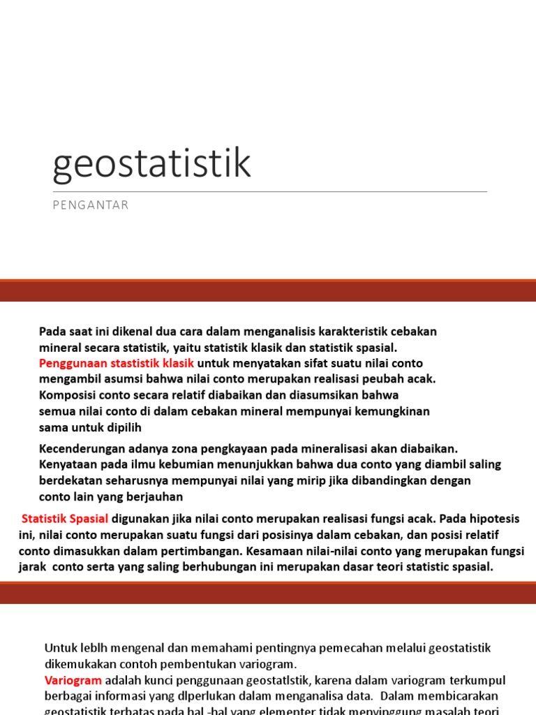 Geostatistik: Analisis Cebakan Mineral | PDF